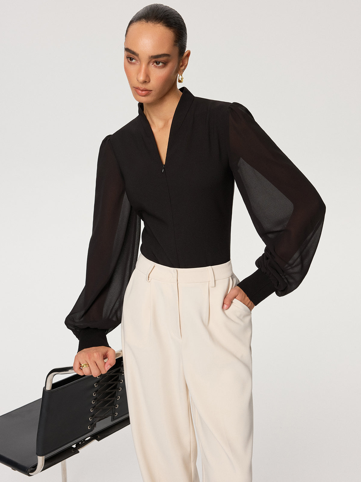 HiverCo™ | Blouse à manches en mousseline