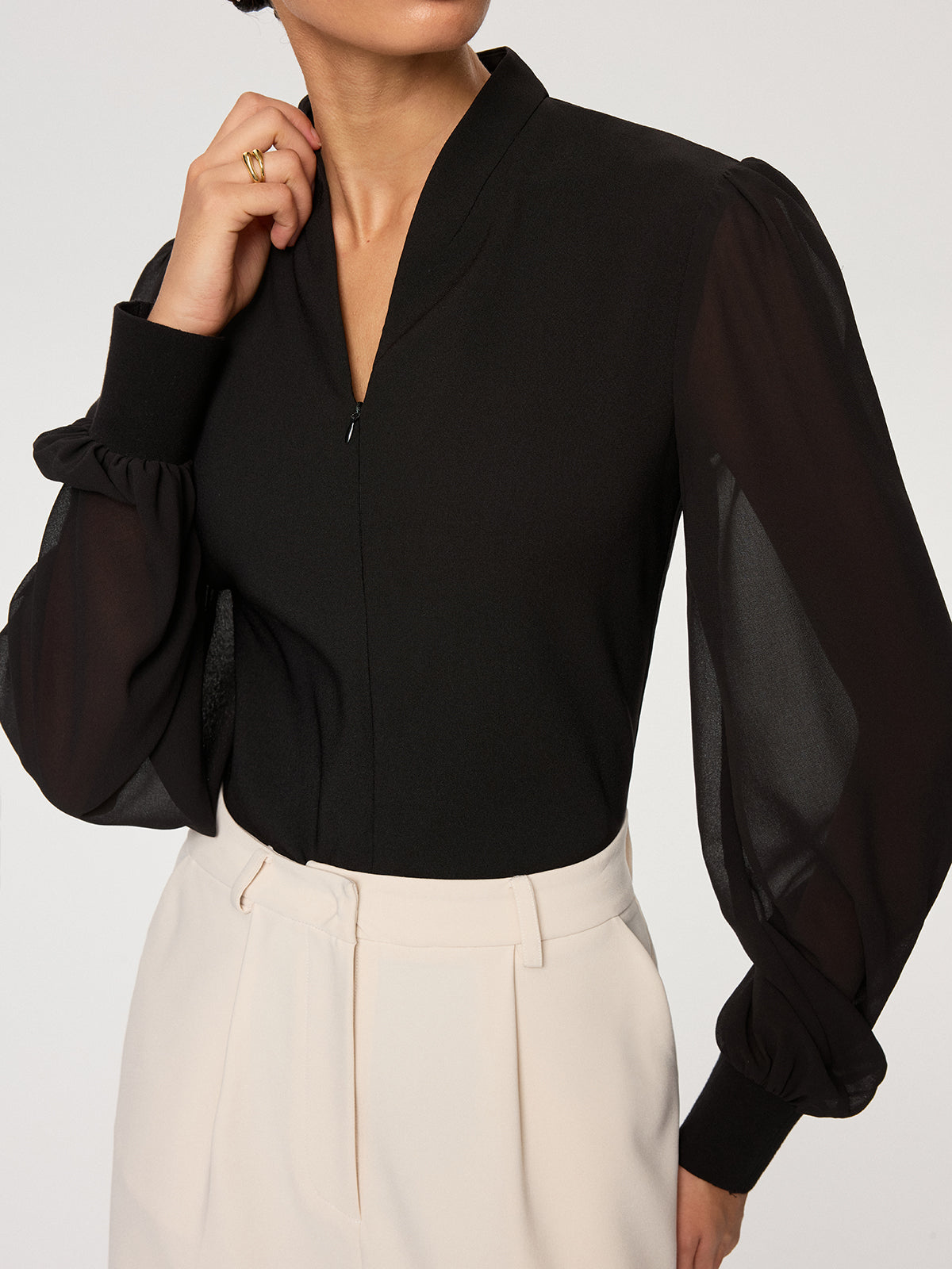 HiverCo™ | Blouse à manches en mousseline